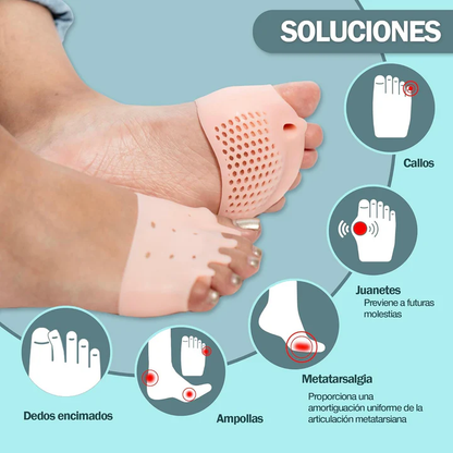 Almohadillas terapéuticas con Separador de dedos l PharmaToe™ 2x1